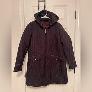 Weatherproof Women's Quilted Hooded Puffer Jacket - Black